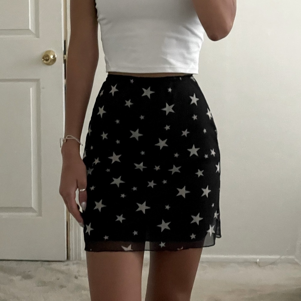 Nasty Gal black skirt with stars